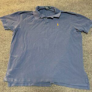 Vintage Polo Ralph Lauren XXL Blue Polo Short Sleeve - Distressed Shirt